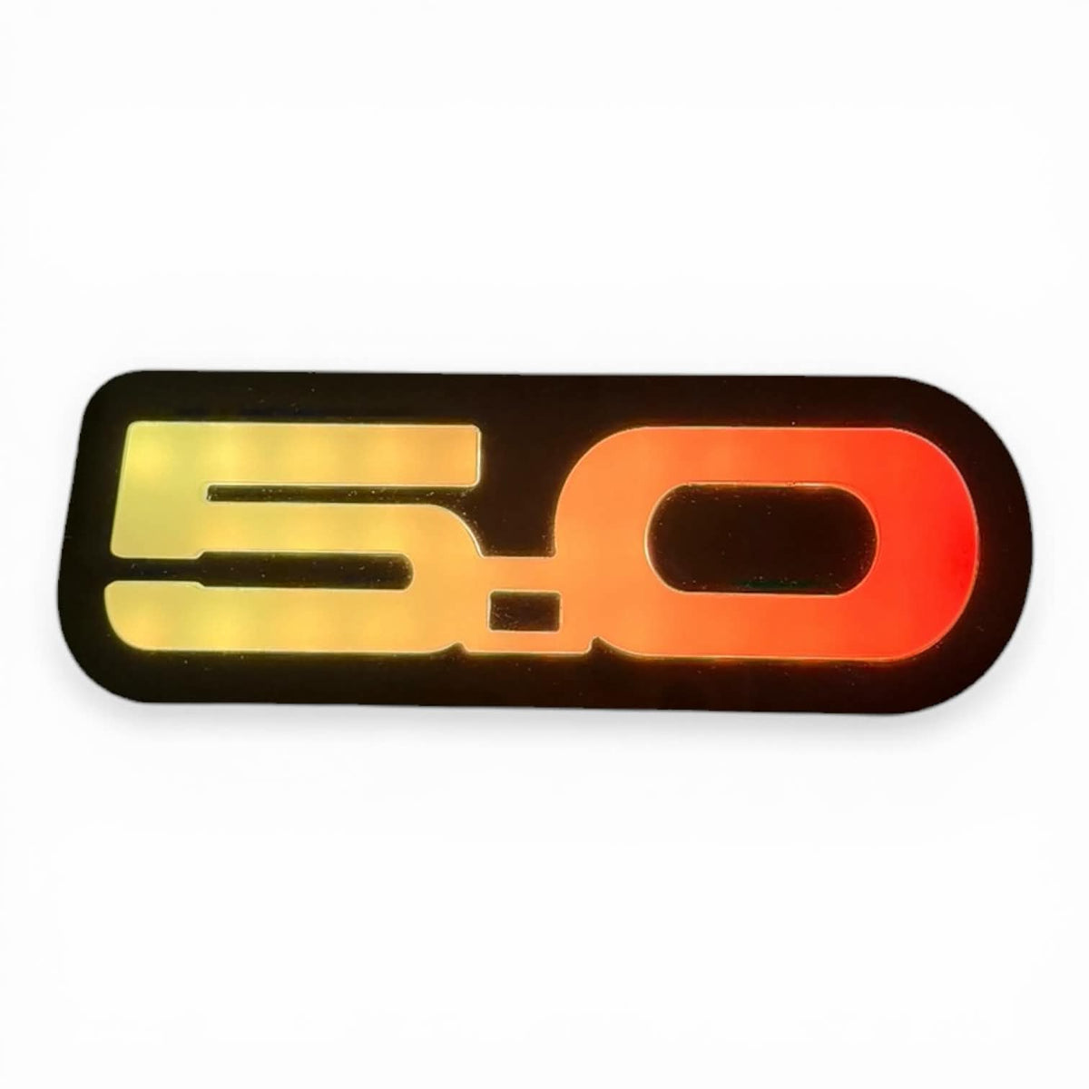 Ford Mustang 5.0 LED Badge – Yellow Red