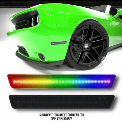 RGB Side Marker Lights for Dodge Challenger (2015–2023 Narrow Body) – Smoked Lens, Remote Controlled, Set of 4
