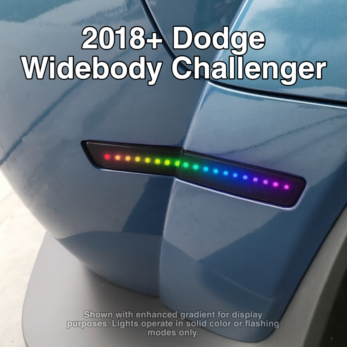 RGB LED Side Marker Lights – Fits Dodge Charger & Challenger (2015–2023) | Remote Controlled, Plug & Play