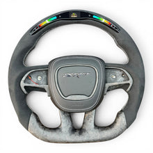 Matte Forged Carbon Fiber & Alcantara Flat Bottom Steering Wheel with LED | Dodge Charger / Challenger / Chrysler 300 / Mopar (2015-2023)