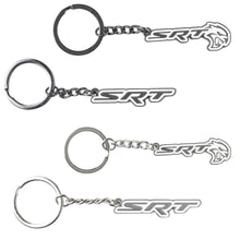 SRT & SRT Hellcat Key Chain - Black/White Metal Finish with White Outline - Perfect Key Fob Accessory - Accessories