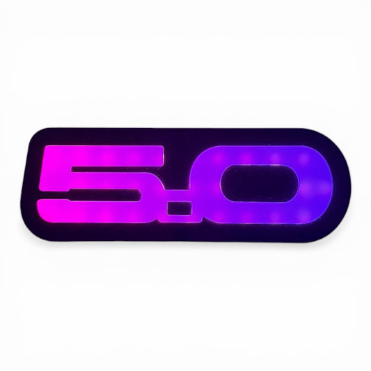 Ford Mustang 5.0 LED Badge – Pink Purple