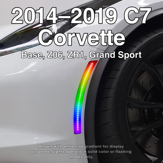 RVP Supply RGB LED Side Marker Lights 4-Pack Fits Corvette C6 & C7 (2005–2019) – Base, Z06, ZR1, Grand Sport Plug & Play Smoked Lens | Remote Controlled | 16 Color Options