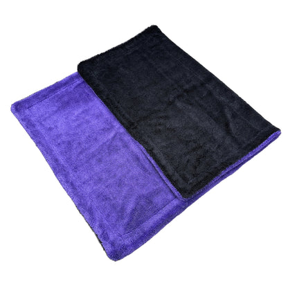 RVP Supply Grey/Purple Large Twisted Loop Drying Towel Super Absorbent For Car Detailing 1600GSM touchless car