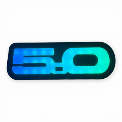 Ford Mustang 5.0 LED Badge – Blue Teal