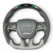 Matte Carbon Fiber & Alcantara Flat Bottom Steering Wheel with LED | Dodge Charger / Challenger / Chrysler 300 / Mopar (2015-2023)