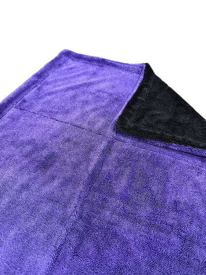 RVP Supply Grey/Purple Large Twisted Loop Drying Towel Super Absorbent For Car Detailing 1600GSM touchless car