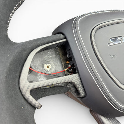 Matte Carbon Fiber & Alcantara Flat Bottom Steering Wheel | Dodge Charger / Challenger / Chrysler 300 / Mopar (2015-2023)