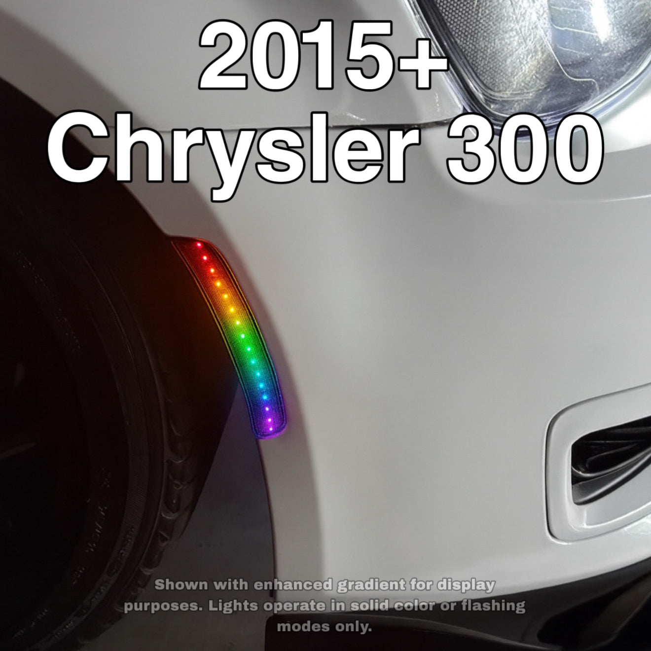 RGB LED Side Marker Lights – Fits Dodge Charger & Challenger (2015–2023) | Remote Controlled, Plug & Play