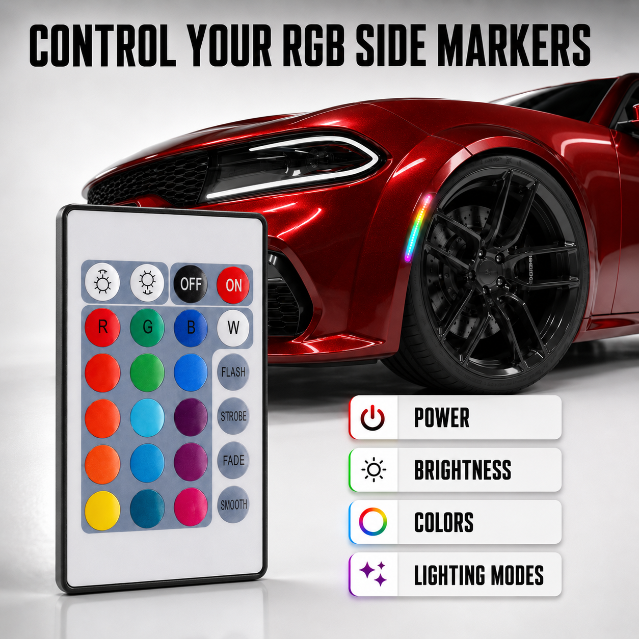 Replacement 24-Key RGB LED Remote for RVP Side Marker Lights – Remote Only
