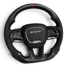 Gloss Carbon Fiber & Perforated Leather Flat-Bottom Steering Wheel