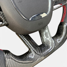 Gloss Carbon Fiber & Perforated Leather Flat-Bottom Steering Wheel