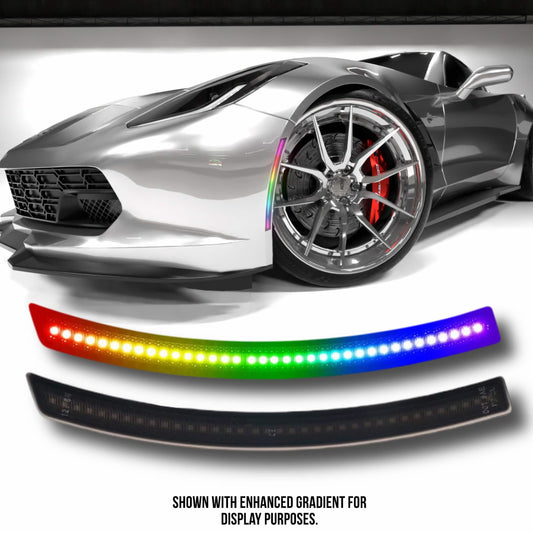 RGB Side Marker Lights for Corvette C7 2014-2019 Smoked Lens Rainbow
