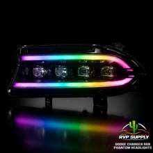Phantom Series Flow RGB LED Headlights for Dodge Charger (2015-2023) – Sequential Turn Signal, Quad Projector, Plug & Play